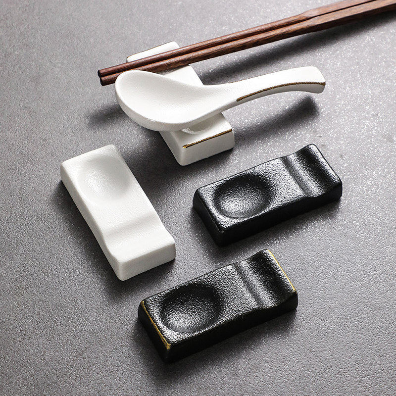 磨砂陶瓷筷子架筷托 托筷架汤勺托 托味碟碗碟套装饭厅摆台餐具