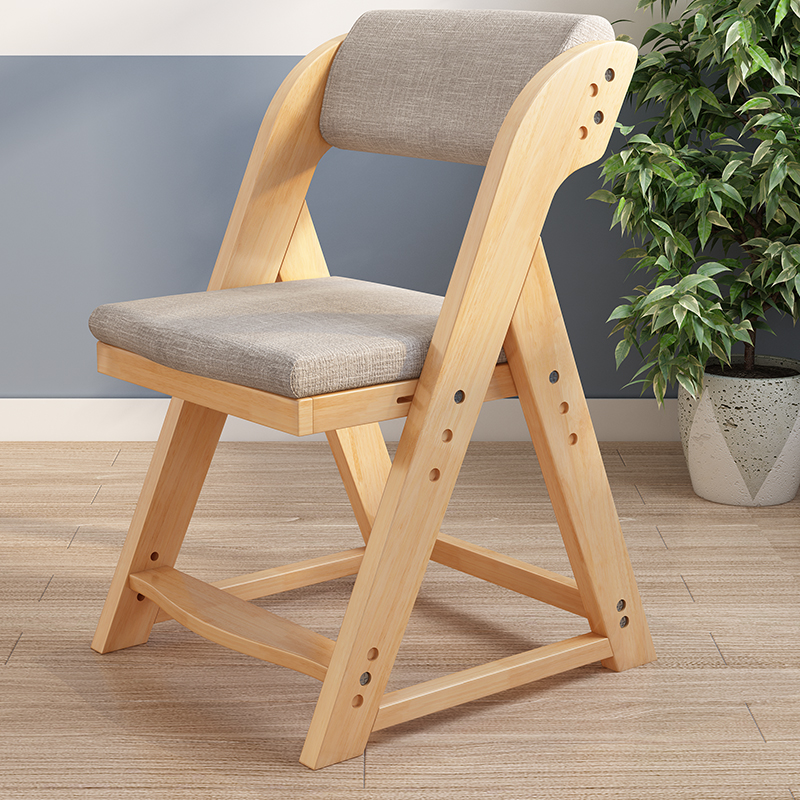 Adjustable solid wood lift chair home primary and secondary school table and chairs with backrest stool study table and chairs brief modern