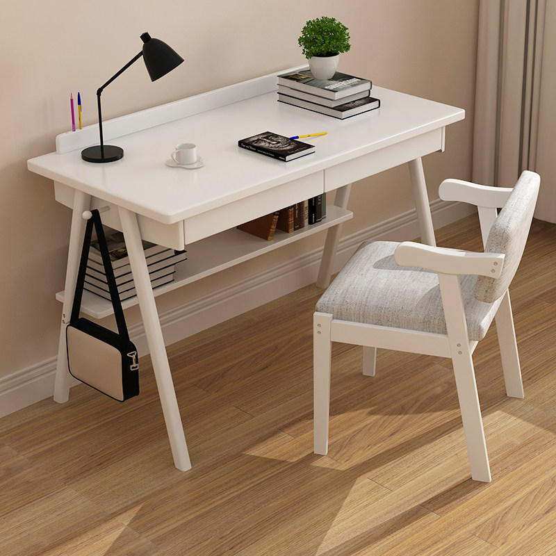 Solid wood white desk brief Computer Desk Home Student Modern Desk Style Computer Desk Field Day Style Desk