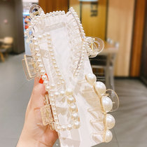 Net red side bangs clip hair accessories Princess simple pearl grab clip cute temperament back of the head hair hairhairclip