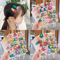 South Korea Net red side hairclip headgear girl cute flower simple bbclip hairpin lady does not hurt hair edge clip