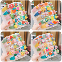 Korean children cute cartoon hairclip girl does not hurt hair flower bangs headdress baby broken hairclip hair clip