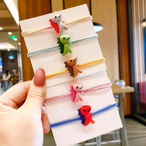 Children dont hurt hair tie hair ring headgear little girl simple cute cartoon rubber band headrope small dinosaur hair rope