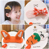 Childrens cute wool cartoon bbclip headdress girl does not hurt hair bow bangs clip side clip Lady broken hairclip
