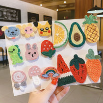 Korean children cute cartoon Velcro girl does not hurt hair fruit broken hair stickers headdress baby Daisy Liu sea stickers