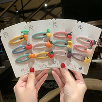 Children hairpin hair accessories hipster bbclip headdress Korean fabric fruit hairclip clip edge clip bang clip