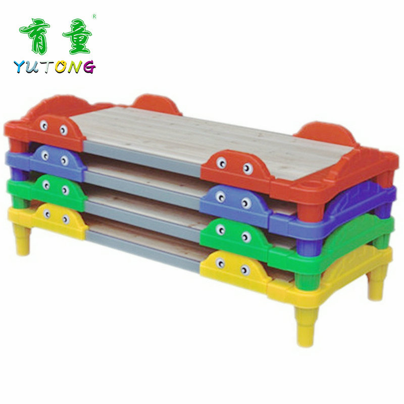 Kindergarten plastic combination plank bed kindergarten special bed baby bed children's bed girls boys can be stacked direct sales