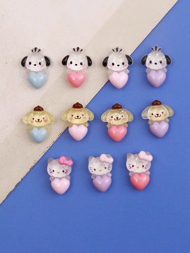 Чехол для телефона, аксессуар с аксессуарами, трехмерные мультяшные наклейки для ногтей ручной работы, кремовый набор материалов, «сделай сам», с медвежатами