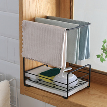 Rag storage rack storage rack countertop wall hanging non-perforated dishcloth rack towel drain rack kitchen supplies