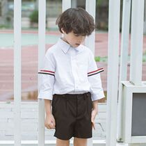 Girls shirt summer TB cotton pure white shirt childrens seven-point sleeve Primary School students big girl school uniform costume