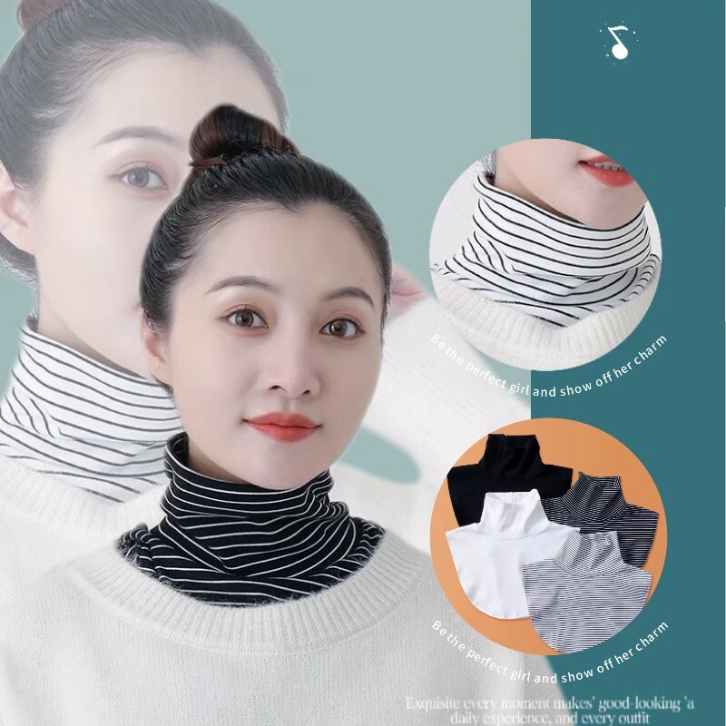 New Style Fake Collar Versatile Fake Collar Korean Style Versatile Decorative Collar Neck Protector Pullover Small Neck Warmer to Match with Sweatshirt Sweater Collar