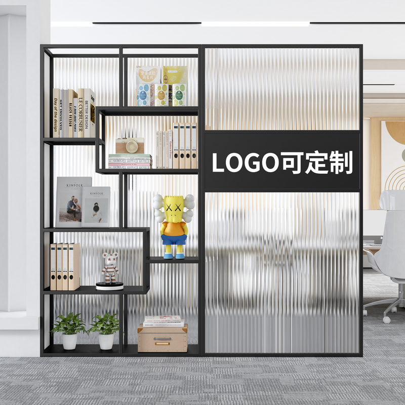 Changhong Glass Screen Partition Company Background Wall Decoration Rack Beauty Salon Restaurant Storage Cabinet Office Storage Rack