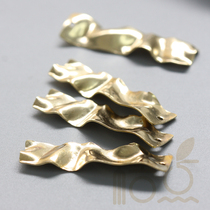 DIY jewelry brass accessories 36*10mm geometric rectangular folding design sense simple pendant (4120C)