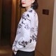 Acetate satin stand collar baseball jacket women's 2022 new spring and autumn foreign style high-end printed jacket outer top