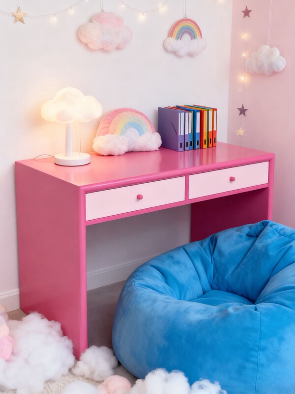 Dopamine Solid Wood Dressing Table with Integrated Drawers, Bedroom Vanity Desk, Desk, Office Computer Desk, Writing Desk