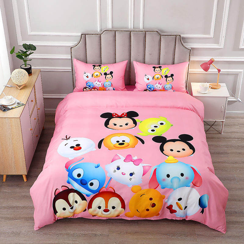 Student Dormitory Bed Three Sets Boys Girl Girl Girl Single Children Four Pieces Group Full Cotton Cartoon 3d Quilt Cover
