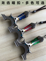 Devil Monkey King Dragon Teeth Hidden Buckle Slingshot Little Monster Titanium Alloy Flat Rubber Band Quick Press High Precision Outdoor Patch Bow