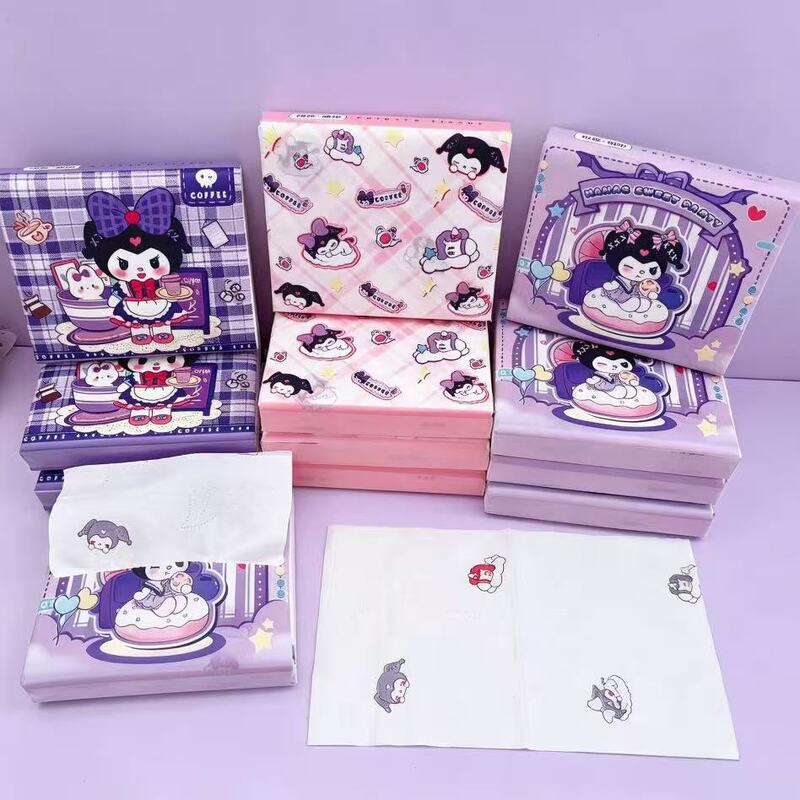 Student Printed Tissue Paper Packet Portable Student Children's Napkins Facial Tissue Dry and Wet Dual-Use Portable
