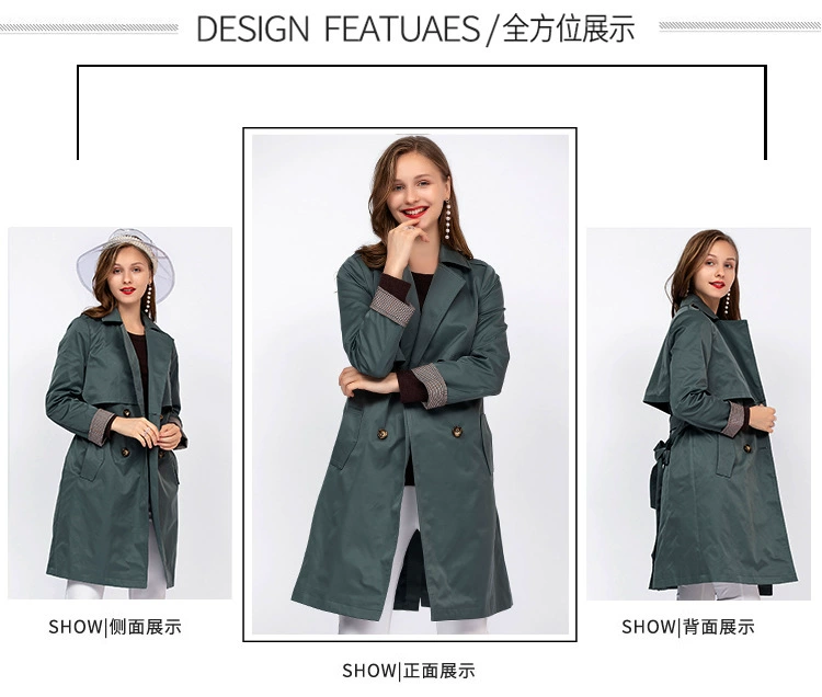 Áo khoác phao nữ mùa thu đông 2019 mới rộng rãi, áo khoác lửng ống loe dài vừa phải - Trench Coat