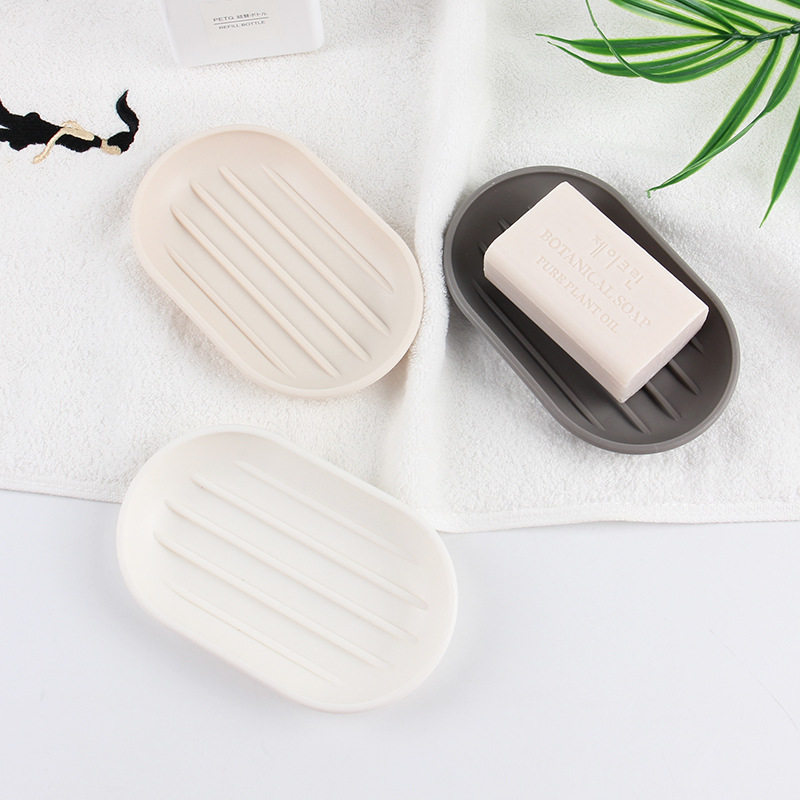 Minimalist Color Oval Soap Case Makeup Room Plastic Soap Rack Creative Bathroom Minima No Cover Soap Box
