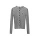 Meiyi FUZZYKON original design LOGO embroidery spring and autumn light cardigan pleated long-sleeved small jacket black/grey