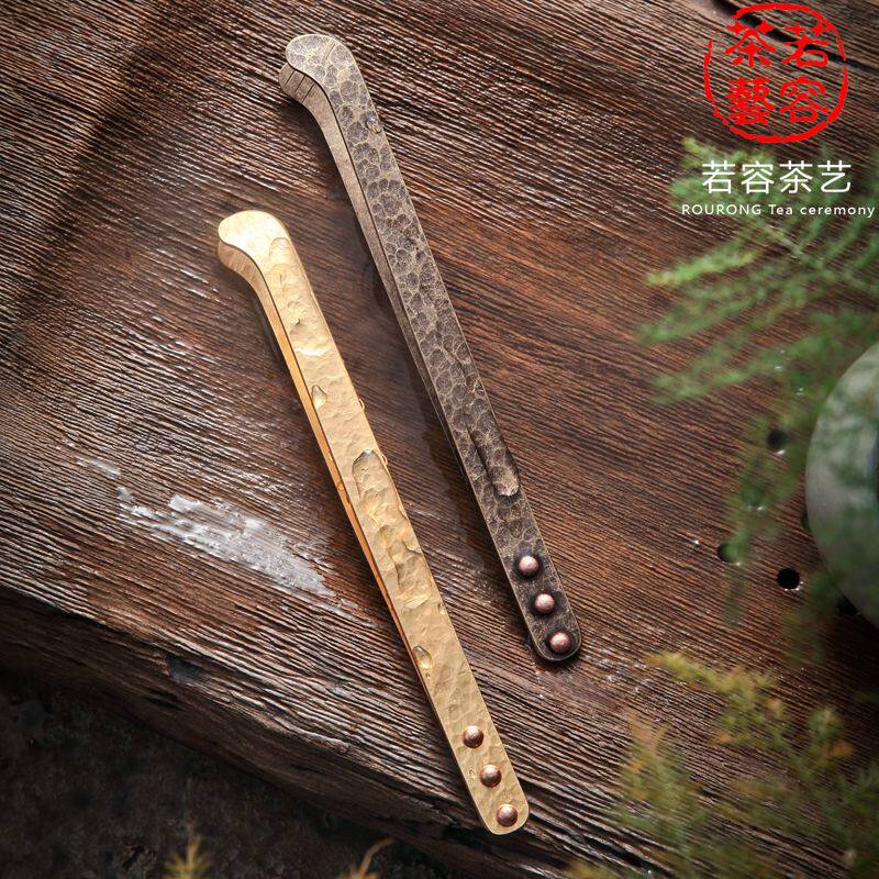 If the tea cup clamps tea tweezers tea course pure copper cup cleaning cup clamps kung fu handmade tea clamps tea plate accessories