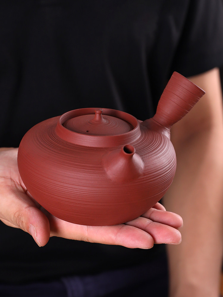 Purely hand-pulled red mud sand Zhuzhu mud kettle Chaozhou Gongfu teapot retro Chinese ultra-thin charcoal stove boiled clay pot
