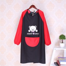 Female teen girl is wearing even sleeve funny drawing grown-up apron animal double shoulder coat fine arts thickened breathable cuff