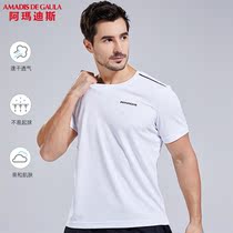 Amadeus outdoor quick-drying T-shirt mens short sleeve round neck breathable fishing suit moisture wicking sweating casual wear body shirt