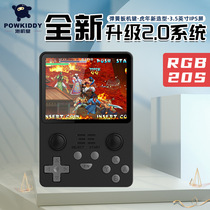 PowkiddyRGB20S open source handheld black collection upgraded version HD nostalgic handheld PSP joystick arcade