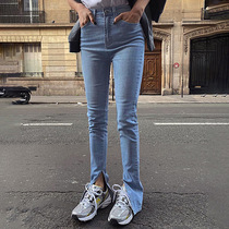 Women jeans pants with split pockets tight pocket Joker Denim women