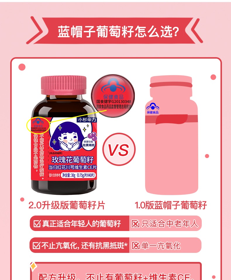 【领首单】葡萄籽维生素CE40片