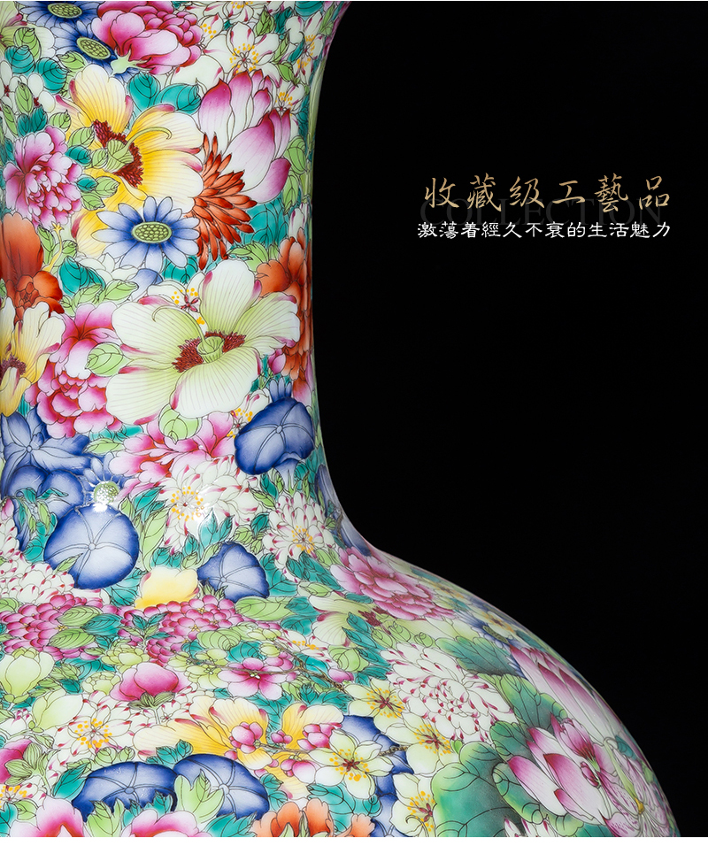 Jia lage jingdezhen ceramic vase YangShiQi landing after carved the qing qianlong enamel bottle of flower is not be born