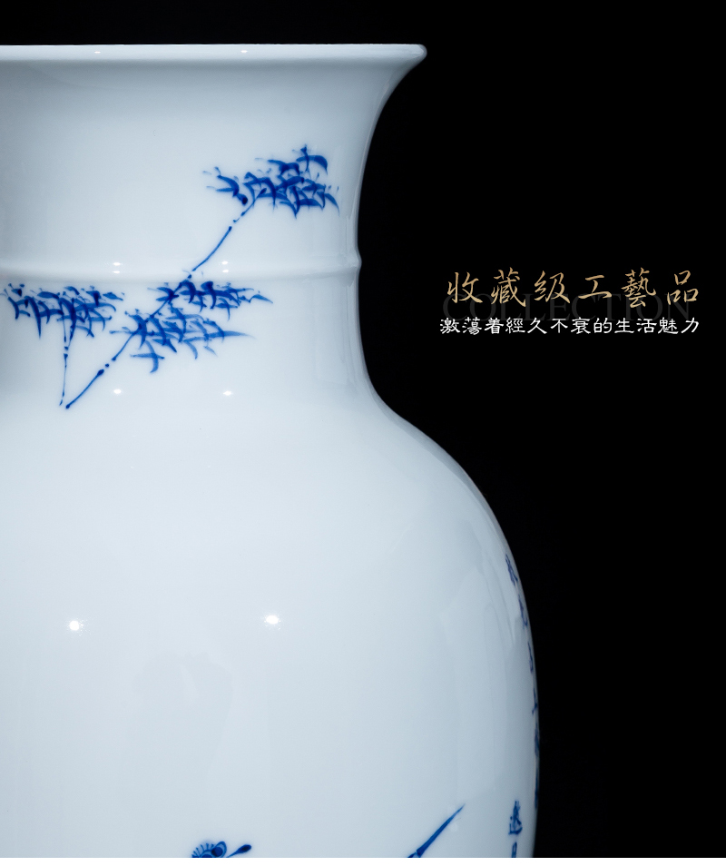 Jia lage jingdezhen blue and white porcelain vase YangShiQi Chinese style classic flower on the tail of the reign of emperor kangxi bottles and name