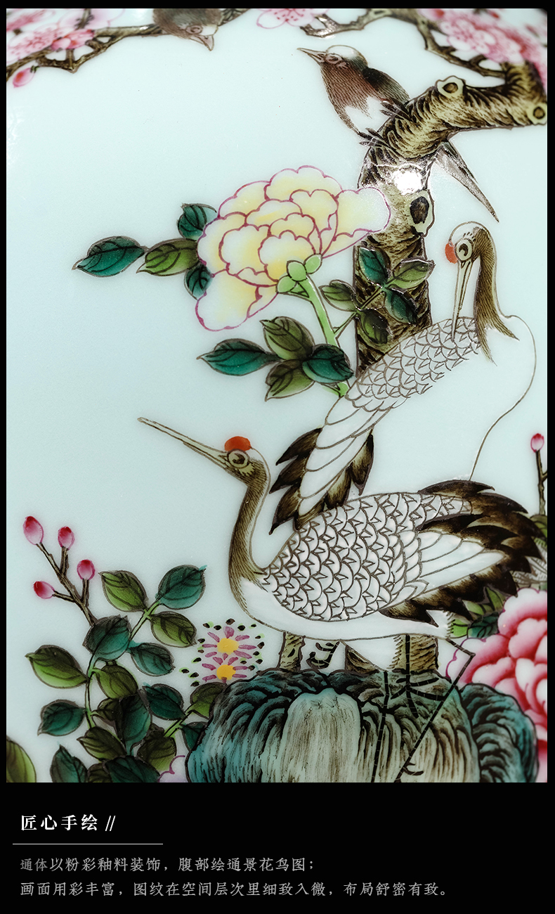 Jia lage jingdezhen manual archaize ceramic famille rose porcelain flower vase home sitting room porch decoration furnishing articles