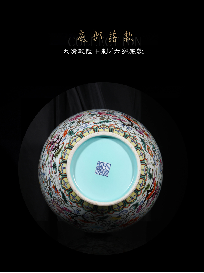 Jia lage jingdezhen porcelain furnishing articles YangShiQi hand - made the qing qianlong ocean color rui zhi, the zen lines and vase