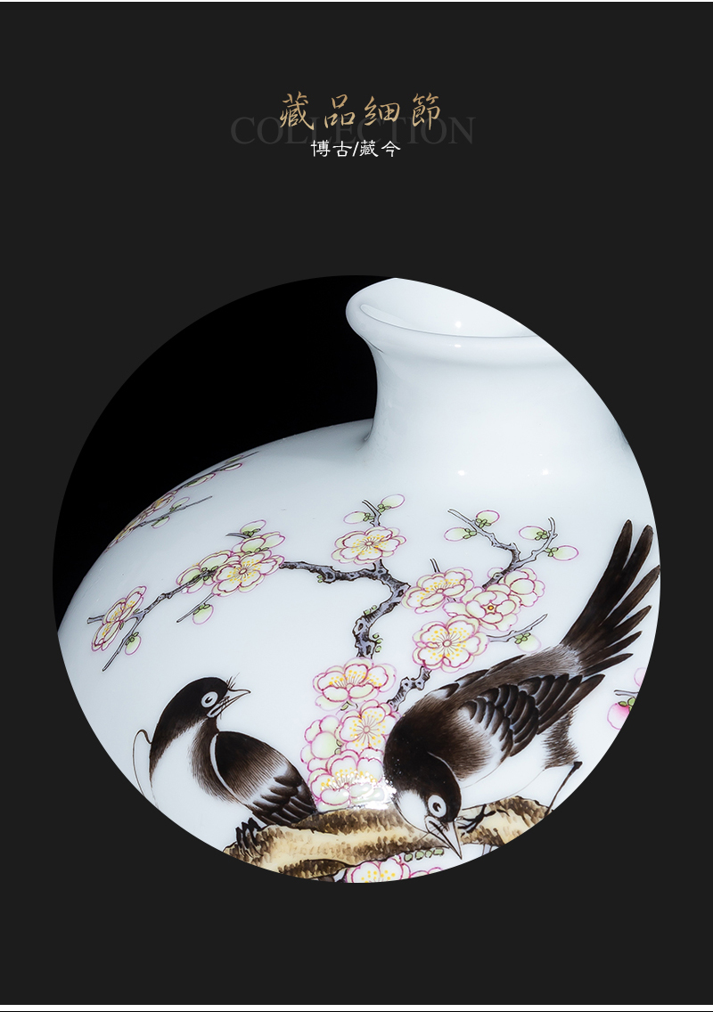 Jia lage jingdezhen ceramic vase YangShiQi pastel and name the magpies MeiWenMei bottles of ancient China