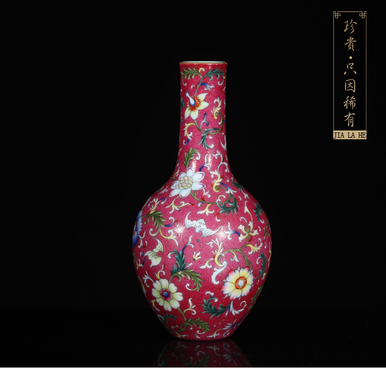 Jia lage jingdezhen ceramic vase that occupy the home interior furnishing articles YangShiQi system the see colour red to the icing on the cake gall bladder