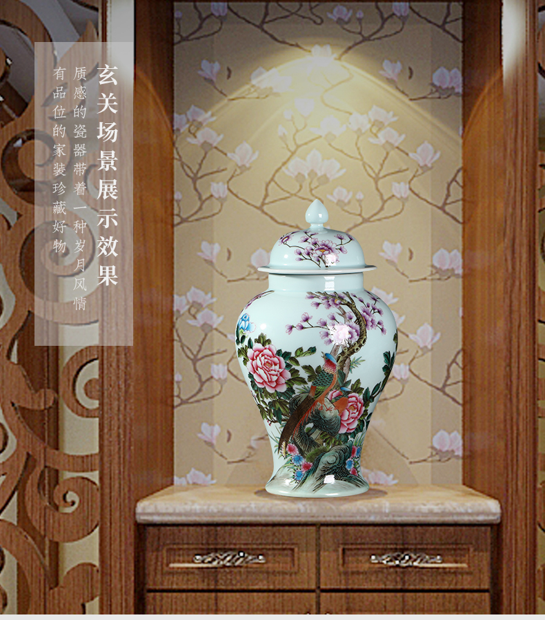 Jia lage archaize of jingdezhen ceramic checking general famille rose porcelain painting of flowers and pot household decorative vase furnishing articles in the living room