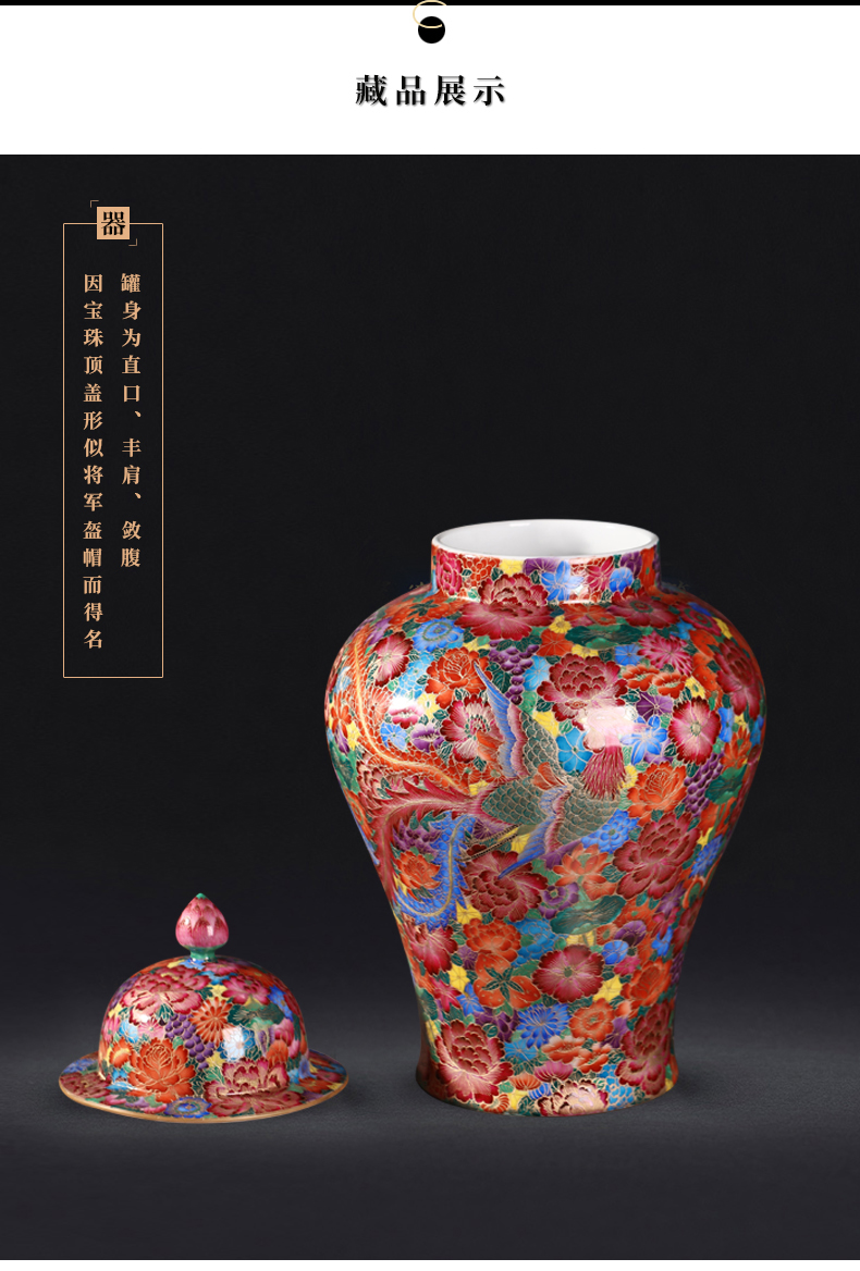 Jia lage jingdezhen ceramics imitation the qing qianlong general wire inlay enamel see colour tank decoration penjing collection vases