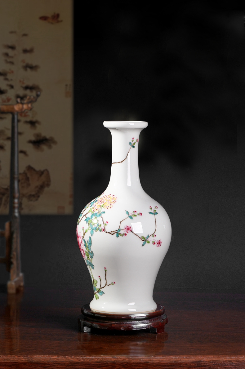 Jia lage archaize of jingdezhen ceramics powder enamel peony vases, home furnishing articles ceramic home sitting room adornment