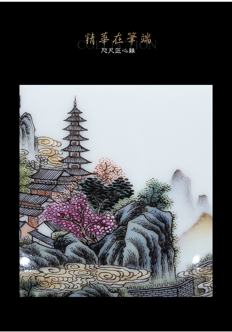 Jia lage jingdezhen ceramic vase YangShiQi qianlong pastel landscape poetry and name flower expressions using porcelain