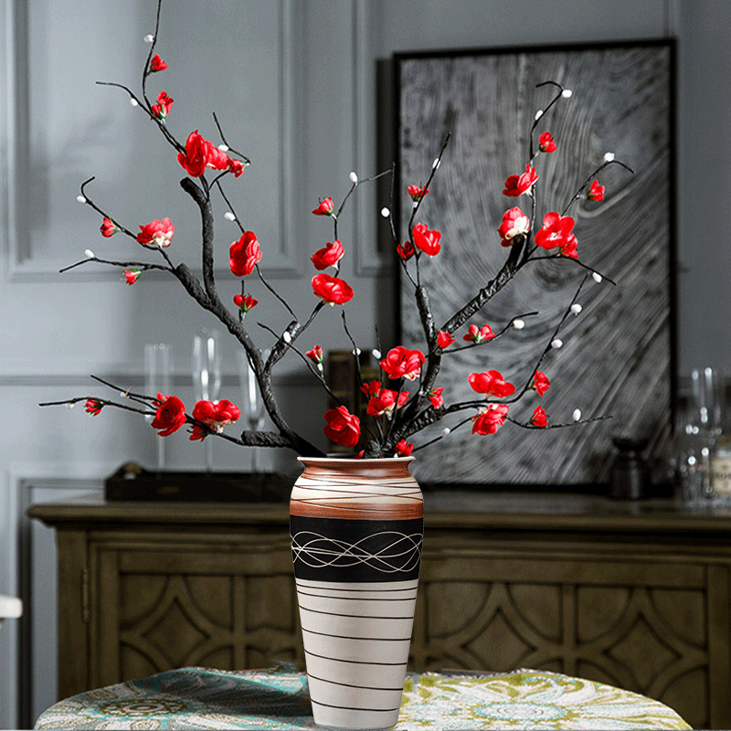 Jingdezhen ceramics are dried flowers sitting room pottery flower arranging device home decoration vase home furnishing articles