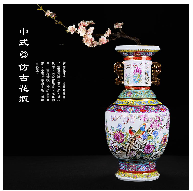 Jingdezhen ceramics imitation qianlong year imitation antique vase, the sitting room porch decoration crafts collection furnishing articles