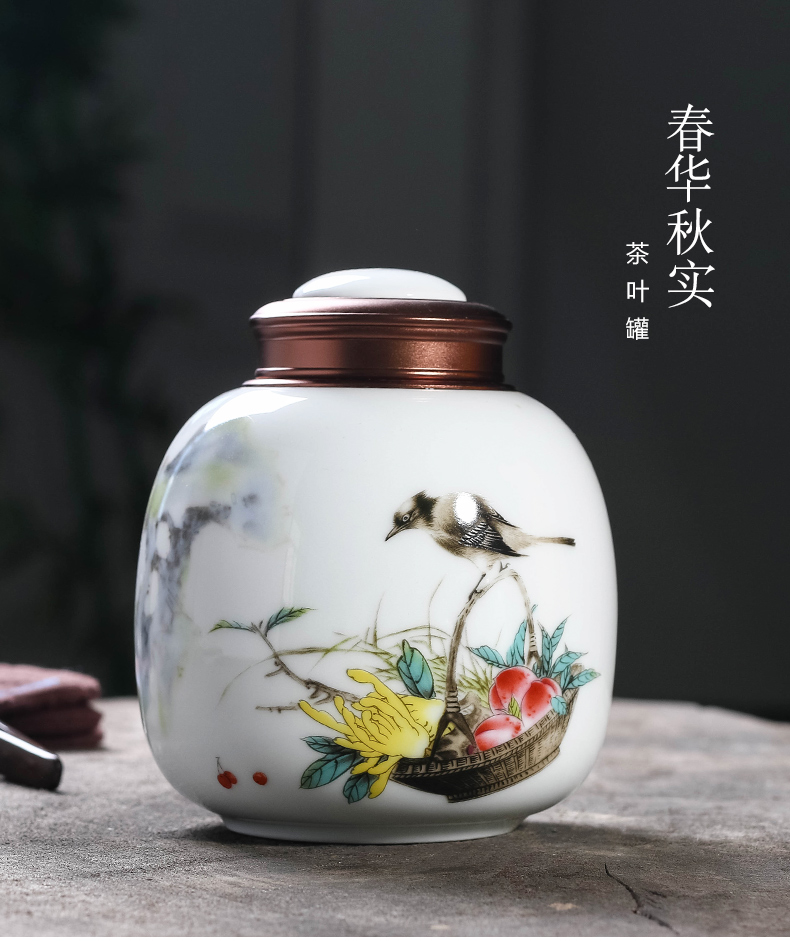 Jingdezhen ceramics caddy fixings storage tank practical moistureproof mildew multi - functional storage tank decorative home furnishing articles