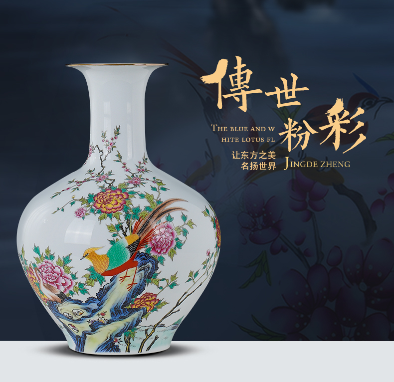 Jingdezhen ceramics vase high white mud thin foetus enamel porcelain painting of flowers and household decorations for bottle gift porcelain furnishing articles