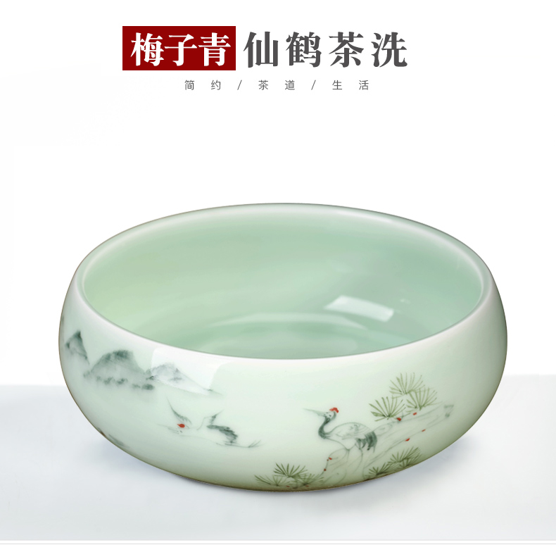Jingdezhen ceramic water shallow tea wash to the writing brush washer ashtray sitting room, study the desktop furnishing articles furnishing articles functional ceramic jewelry
