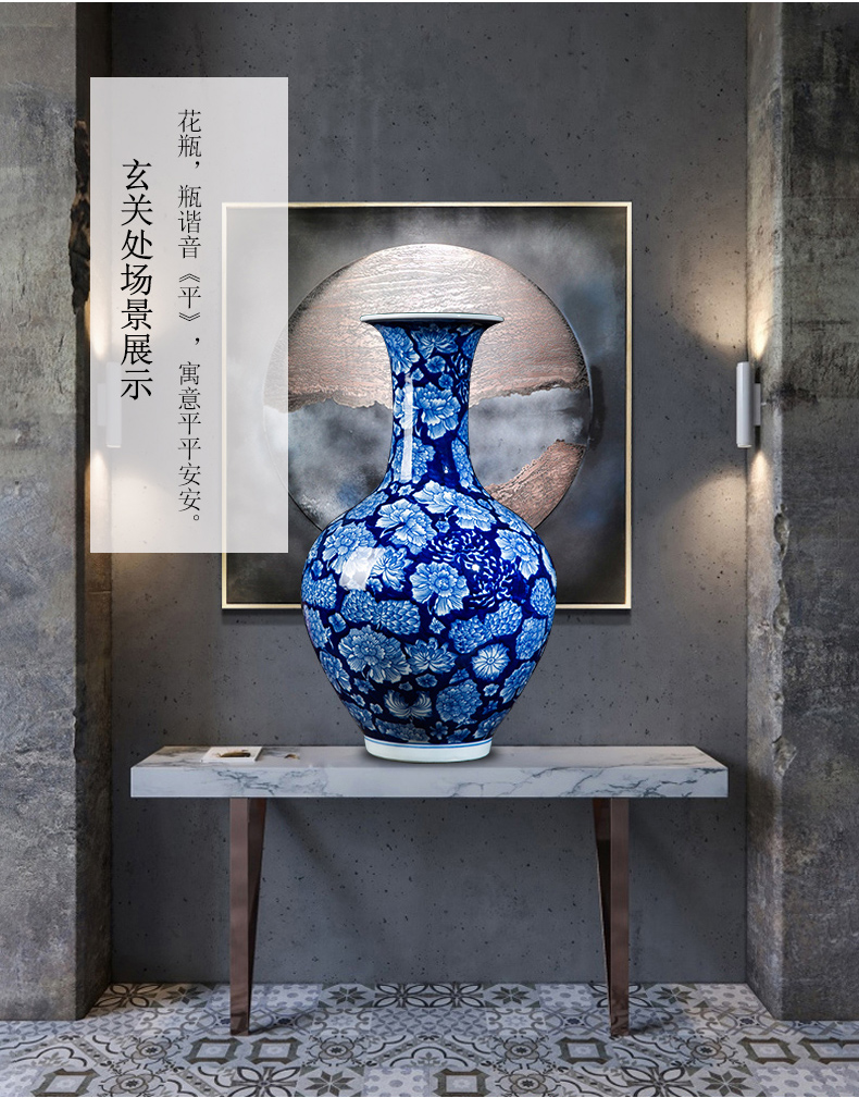 Jingdezhen ceramics vase furnishing articles antique Chinese blue and white porcelain vase sitting room porch decorate household furnishing articles