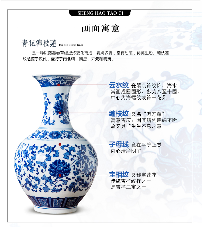 Antique blue and white porcelain in jingdezhen ceramics vase sitting room porch decorate household act the role ofing is tasted furnishing articles TV ark