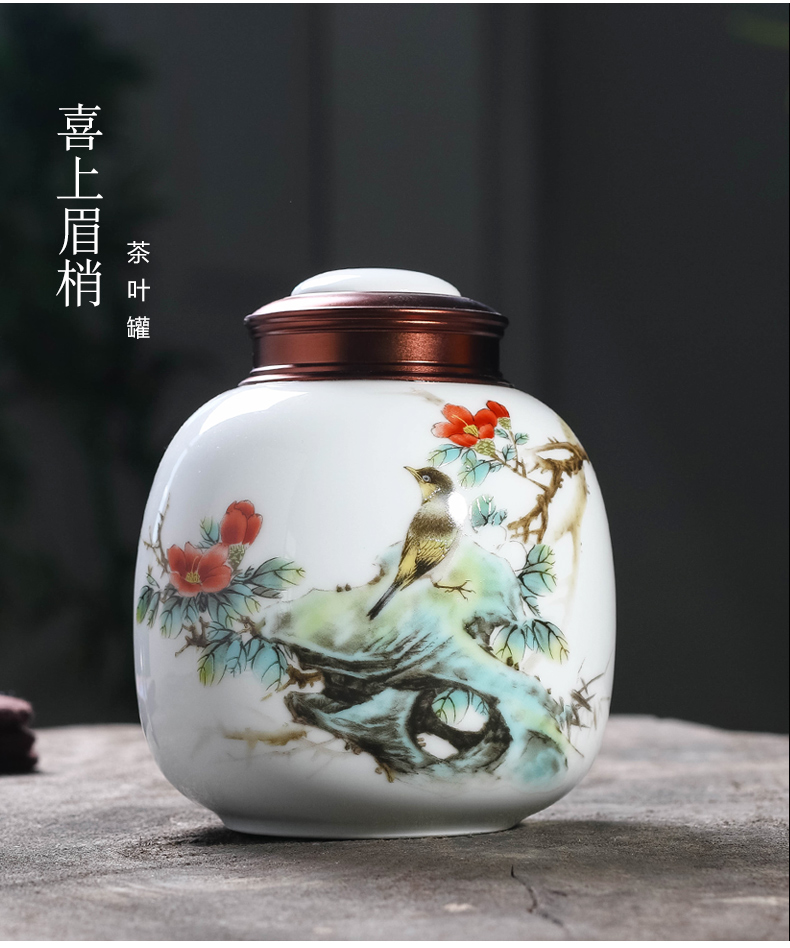 Jingdezhen ceramics caddy fixings storage tank practical moistureproof mildew multi - functional storage tank decorative home furnishing articles